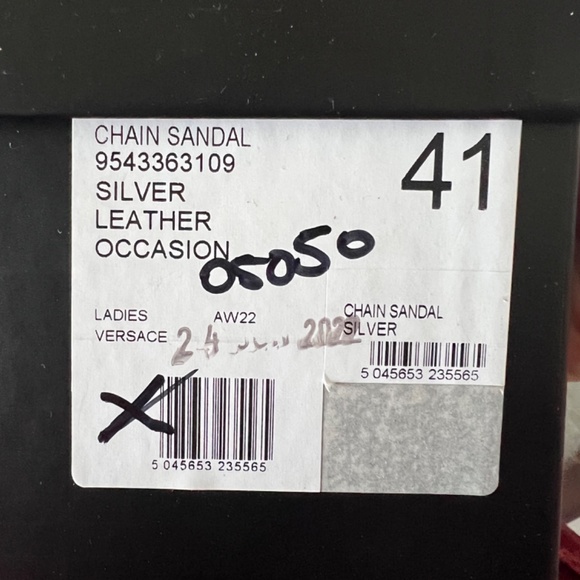 Versace Medusa Chain Leather Sandals (Silver & Gold) - Picture 8 of 8